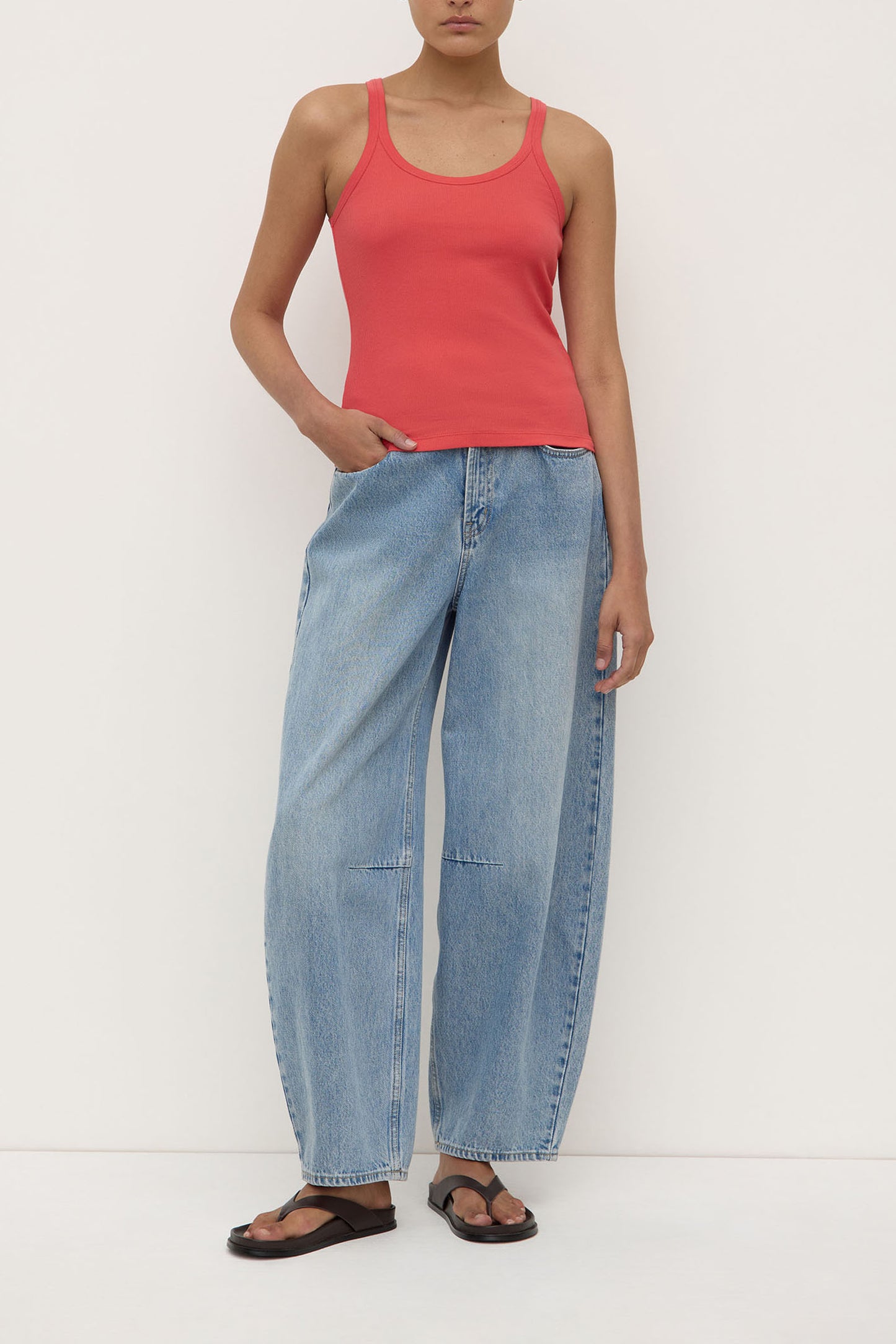 Charlie Rib Tank | Washed Chilli