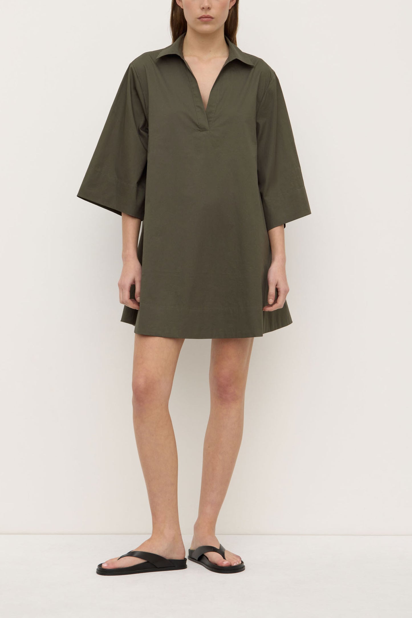 Claire Mini Shirt Dress | Moss