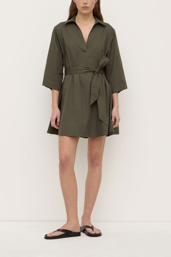 Claire Mini Shirt Dress | Moss