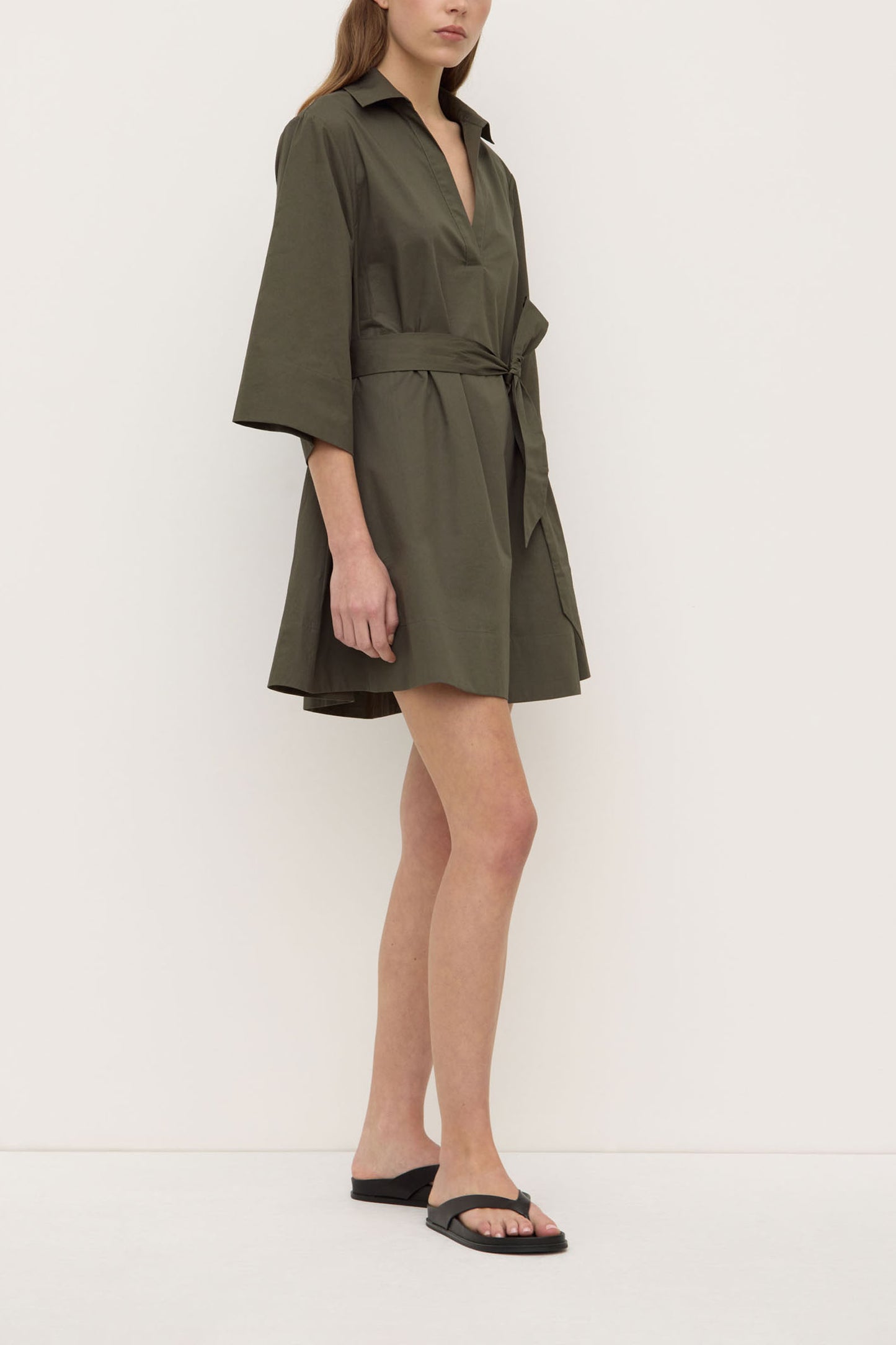 Claire Mini Shirt Dress | Moss