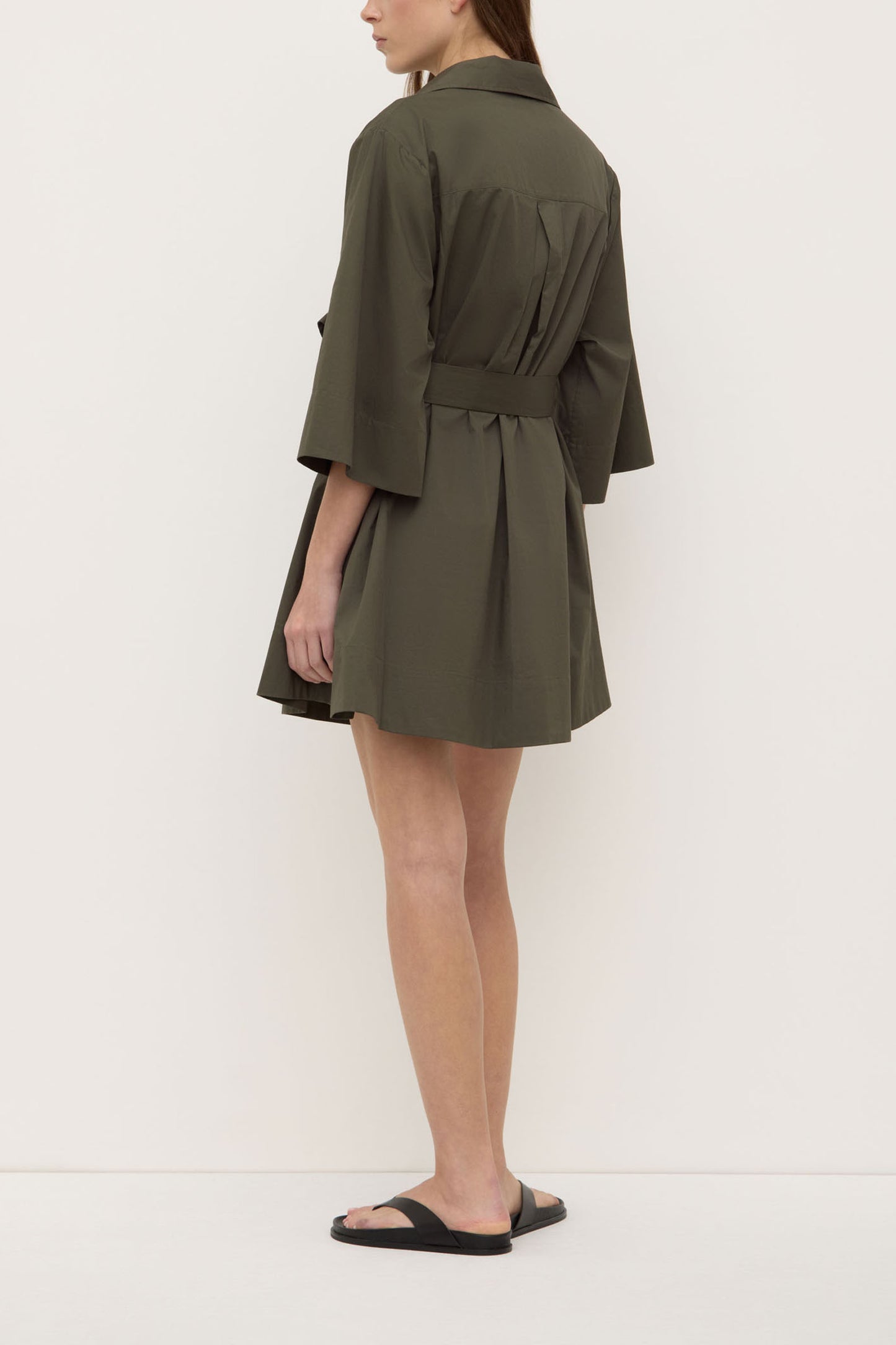 Claire Mini Shirt Dress | Moss