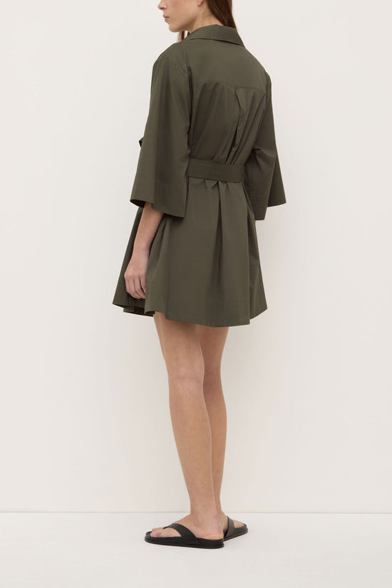 Claire Mini Shirt Dress | Moss