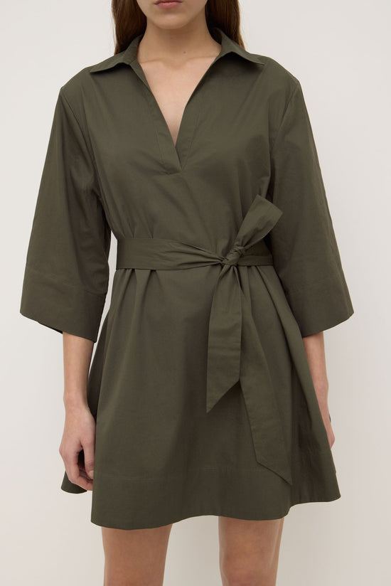 Claire Mini Shirt Dress | Moss