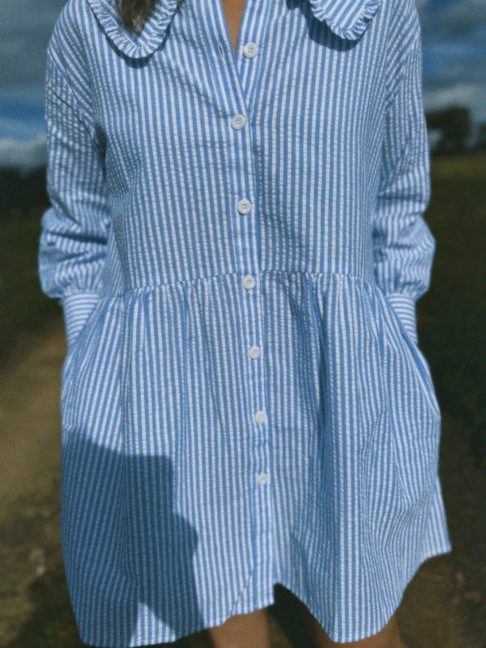Peta Dress | Blue / White