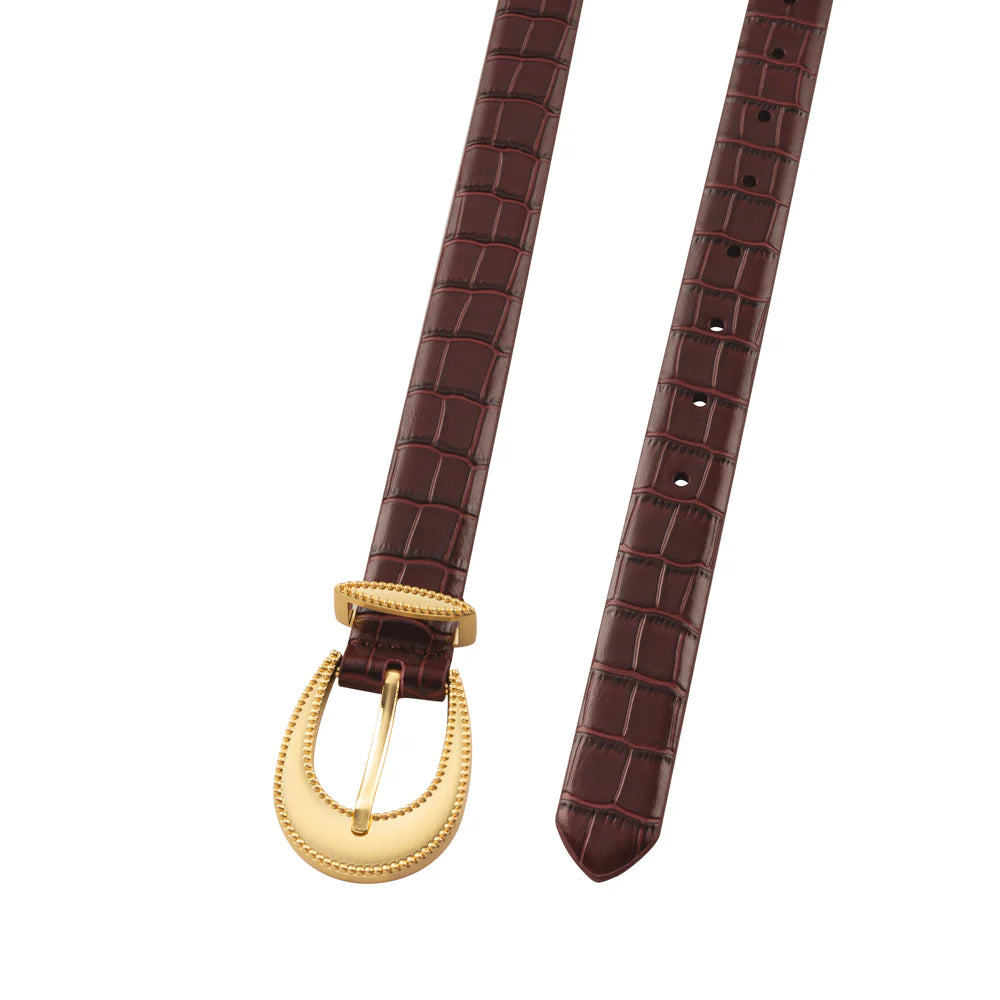 Mazara Belt | Cranberry Croc