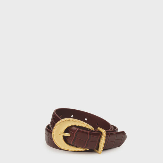 Mazara Belt | Cranberry Croc