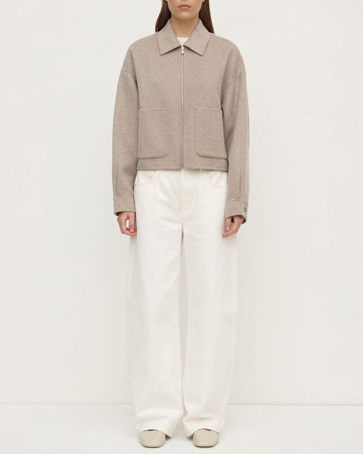 Dallas Wool Jacket | Pebble