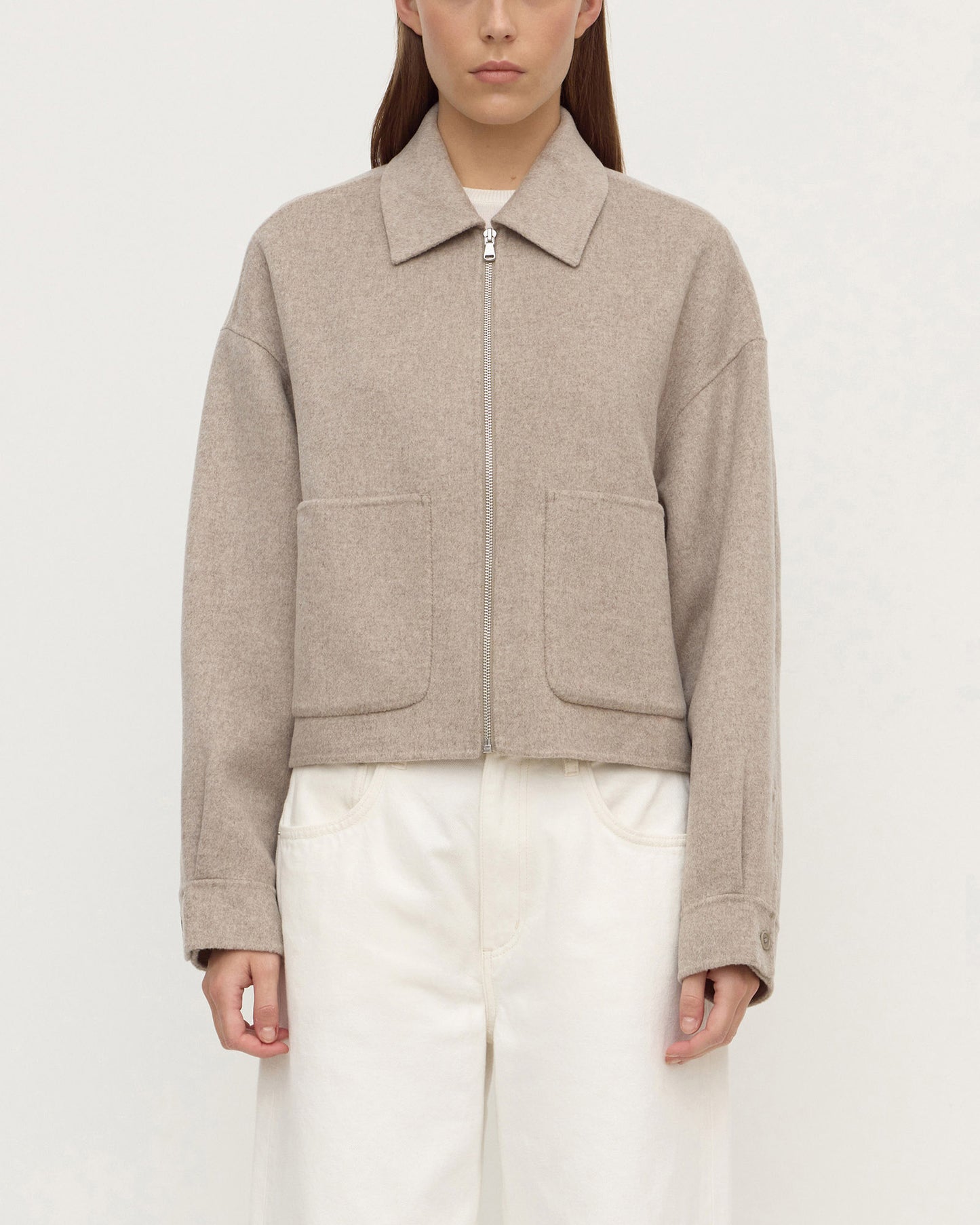 Dallas Wool Jacket | Pebble