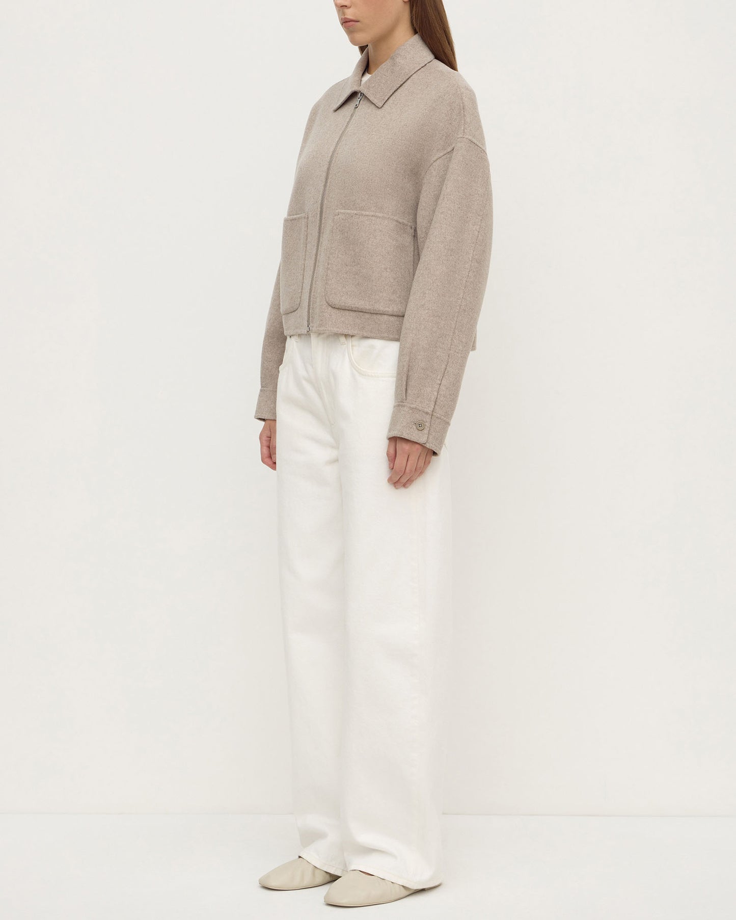Dallas Wool Jacket | Pebble