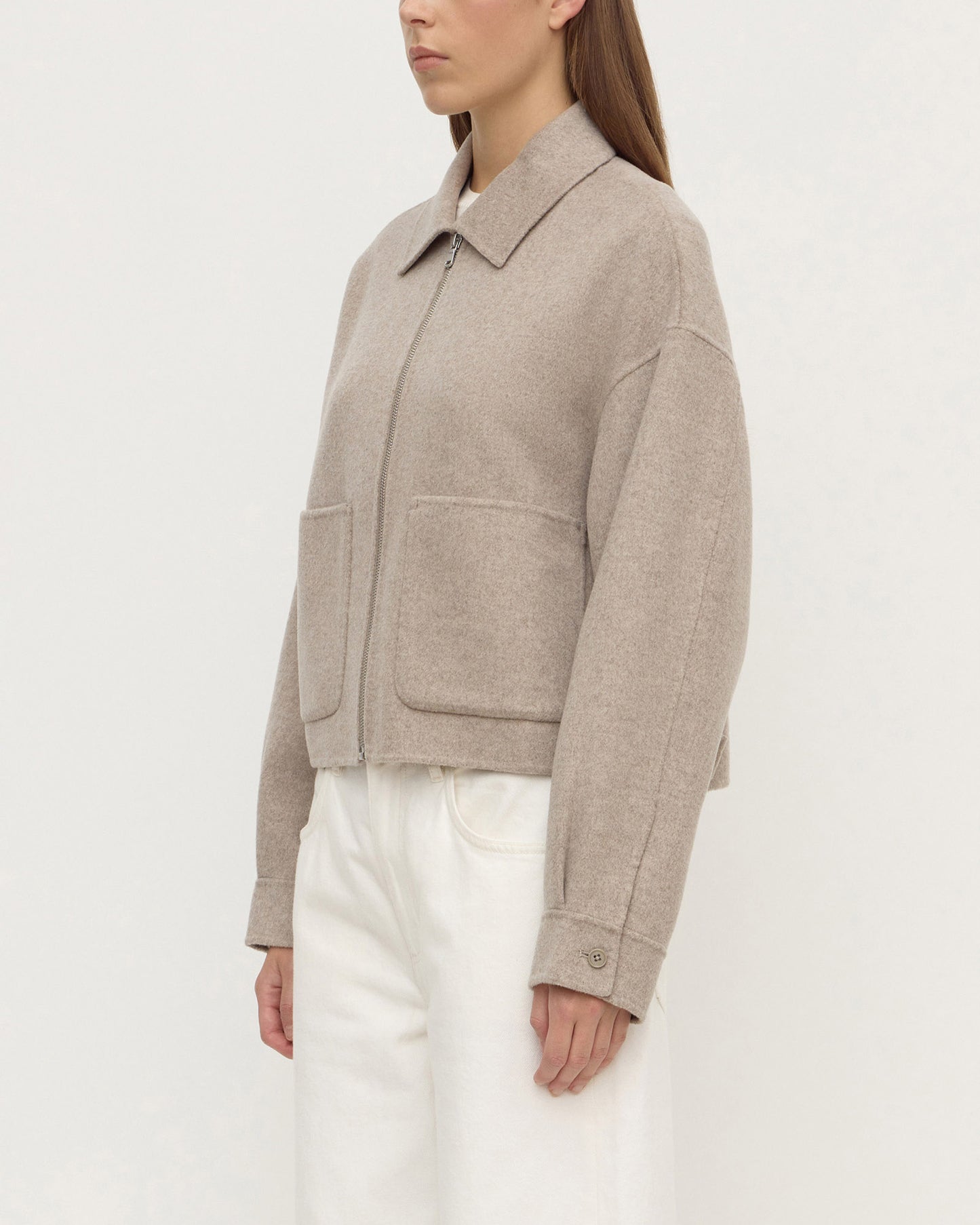 Dallas Wool Jacket | Pebble