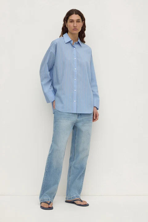 Delaney Italian Stripe Shirt | Blue