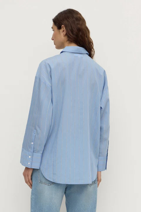 Delaney Italian Stripe Shirt | Blue