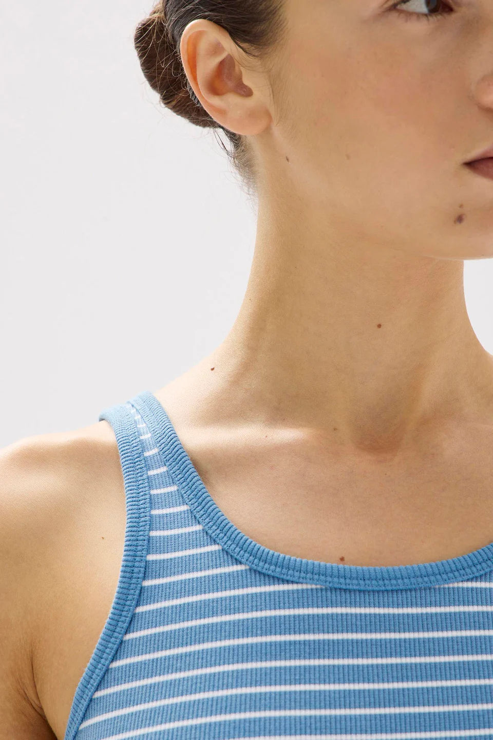 Drew Stripe Rib Tank | Bahama / White