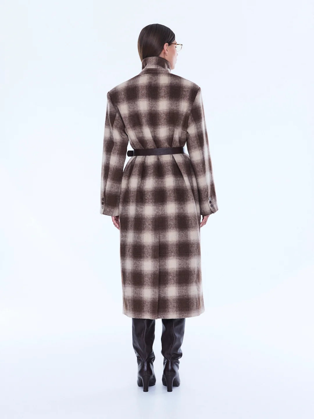 Tessa Wool Blend Coat | Sand Check