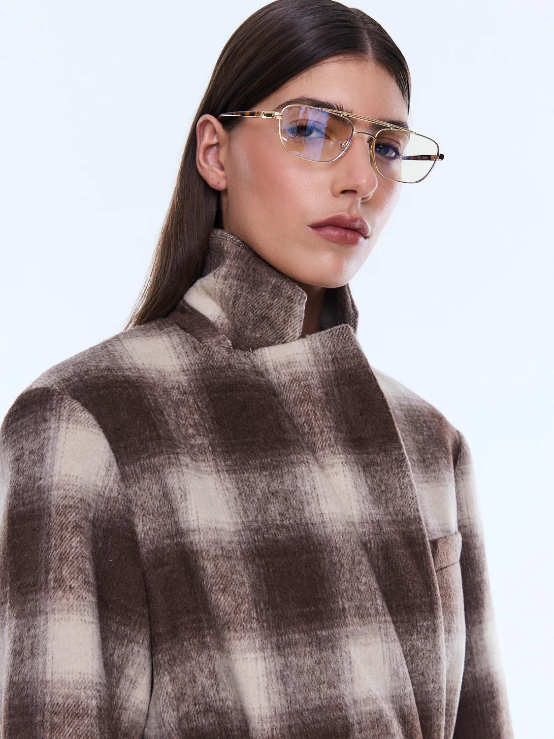 Tessa Wool Blend Coat | Sand Check