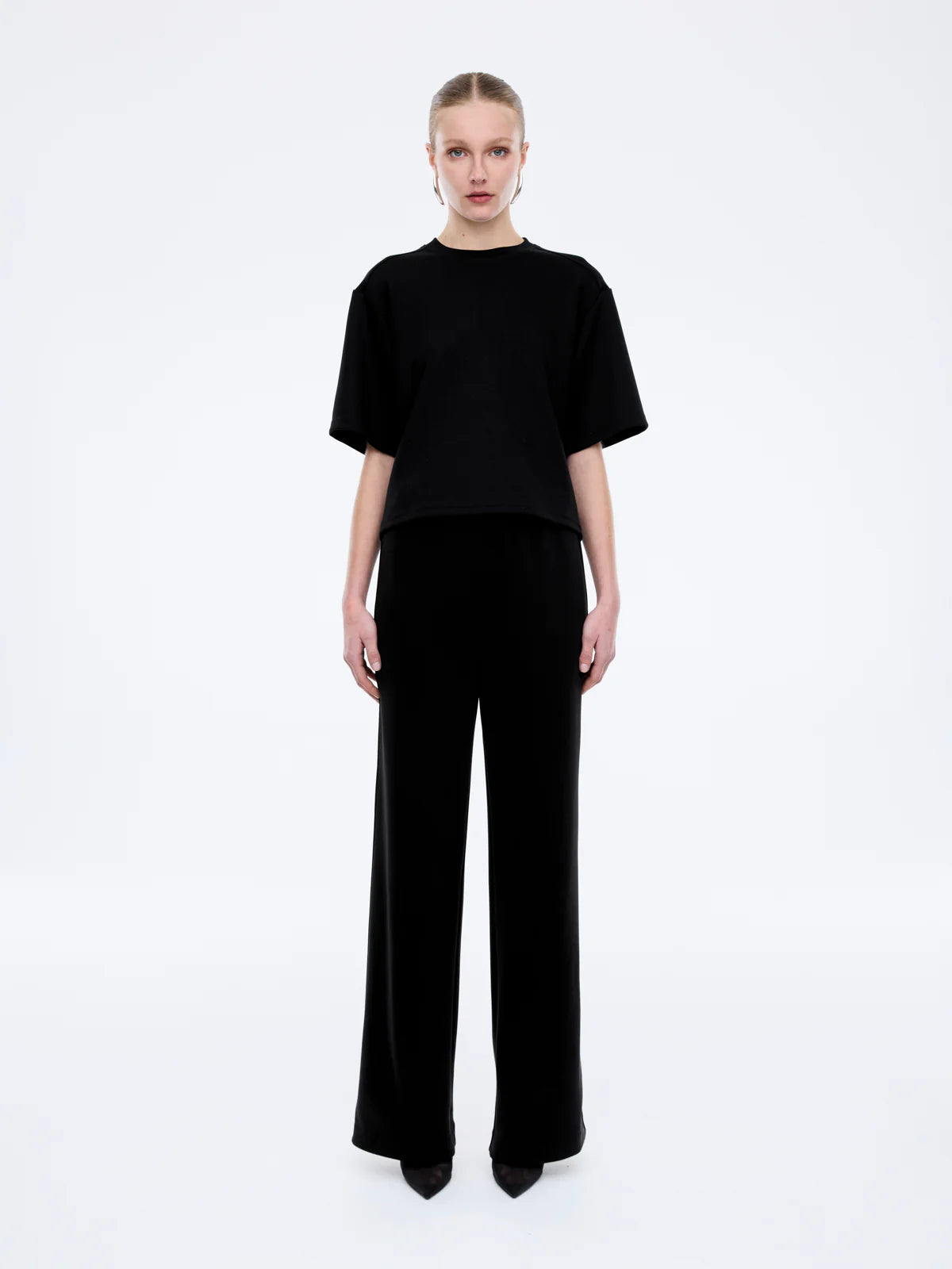 Alessa Relaxed Soft Jersey Tee | Black