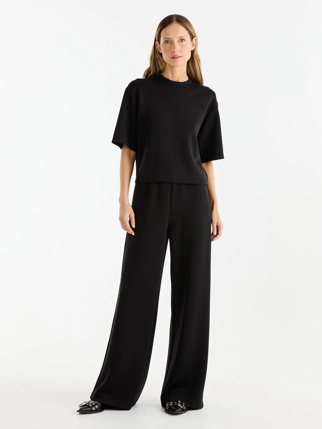 Alessa Relaxed Soft Jersey Pant | Black