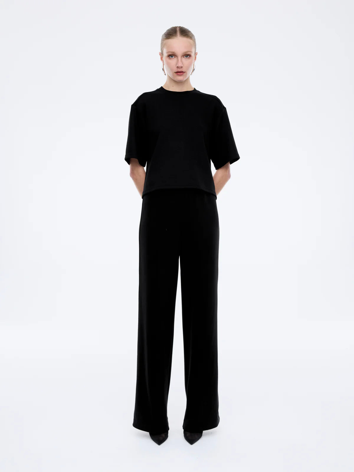 Alessa Relaxed Soft Jersey Tee | Black