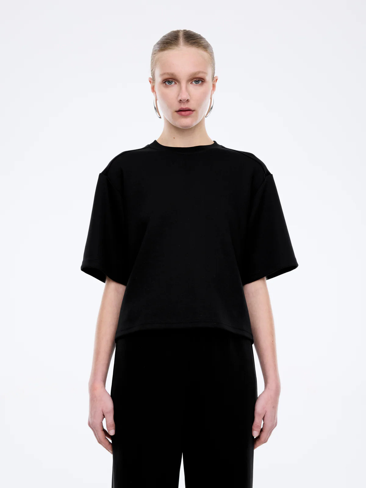 Alessa Relaxed Soft Jersey Tee | Black
