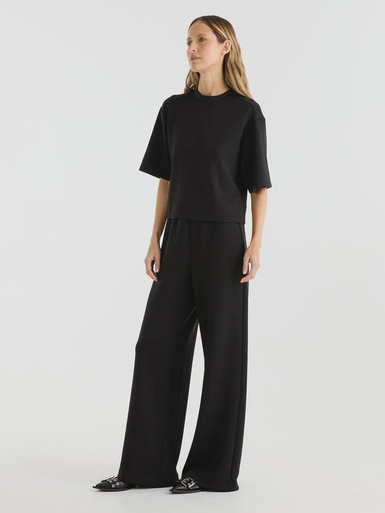 Alessa Relaxed Soft Jersey Pant | Black