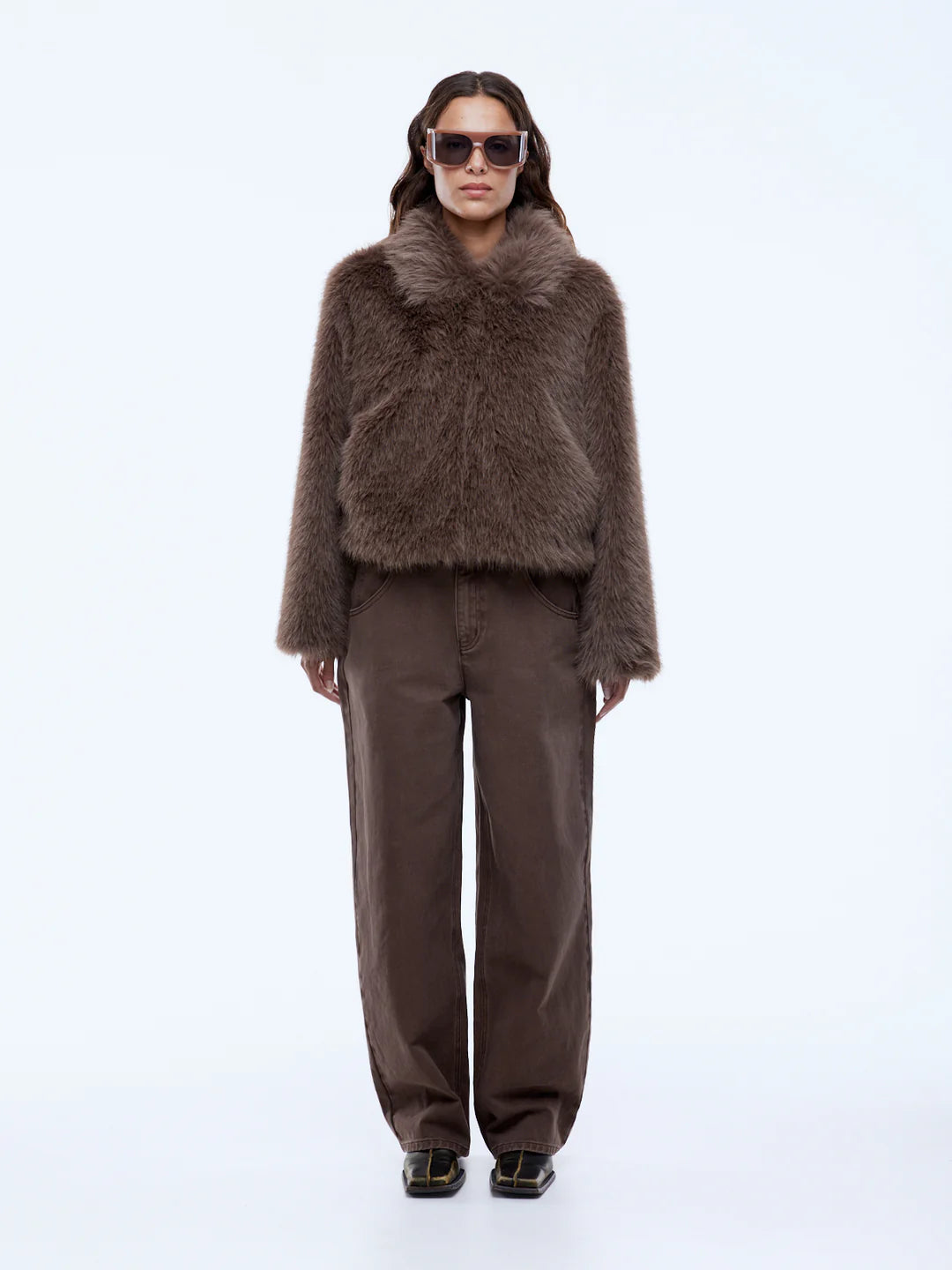 Charlie Faux Fur Jacket | Ash Brown