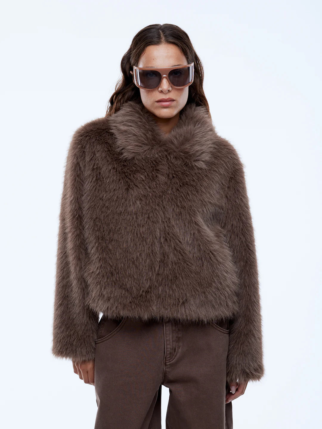 Charlie Faux Fur Jacket | Ash Brown