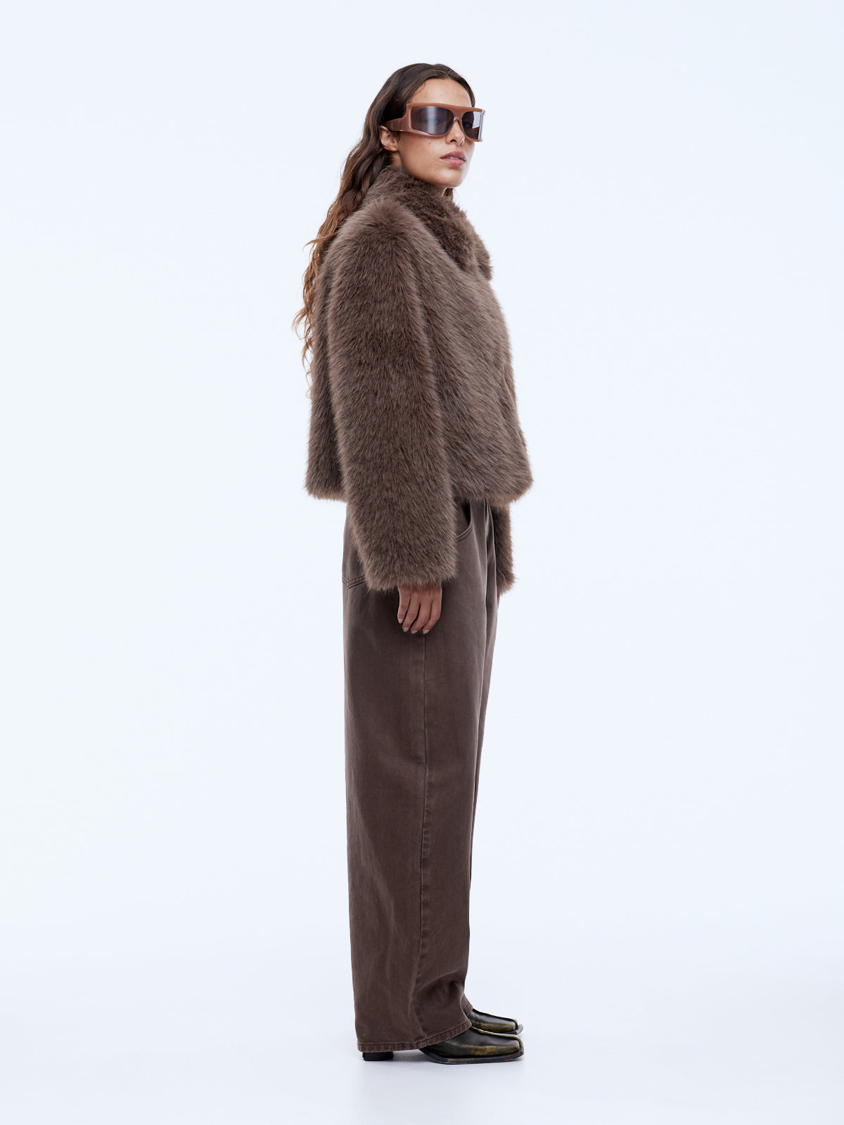 Charlie Faux Fur Jacket | Ash Brown