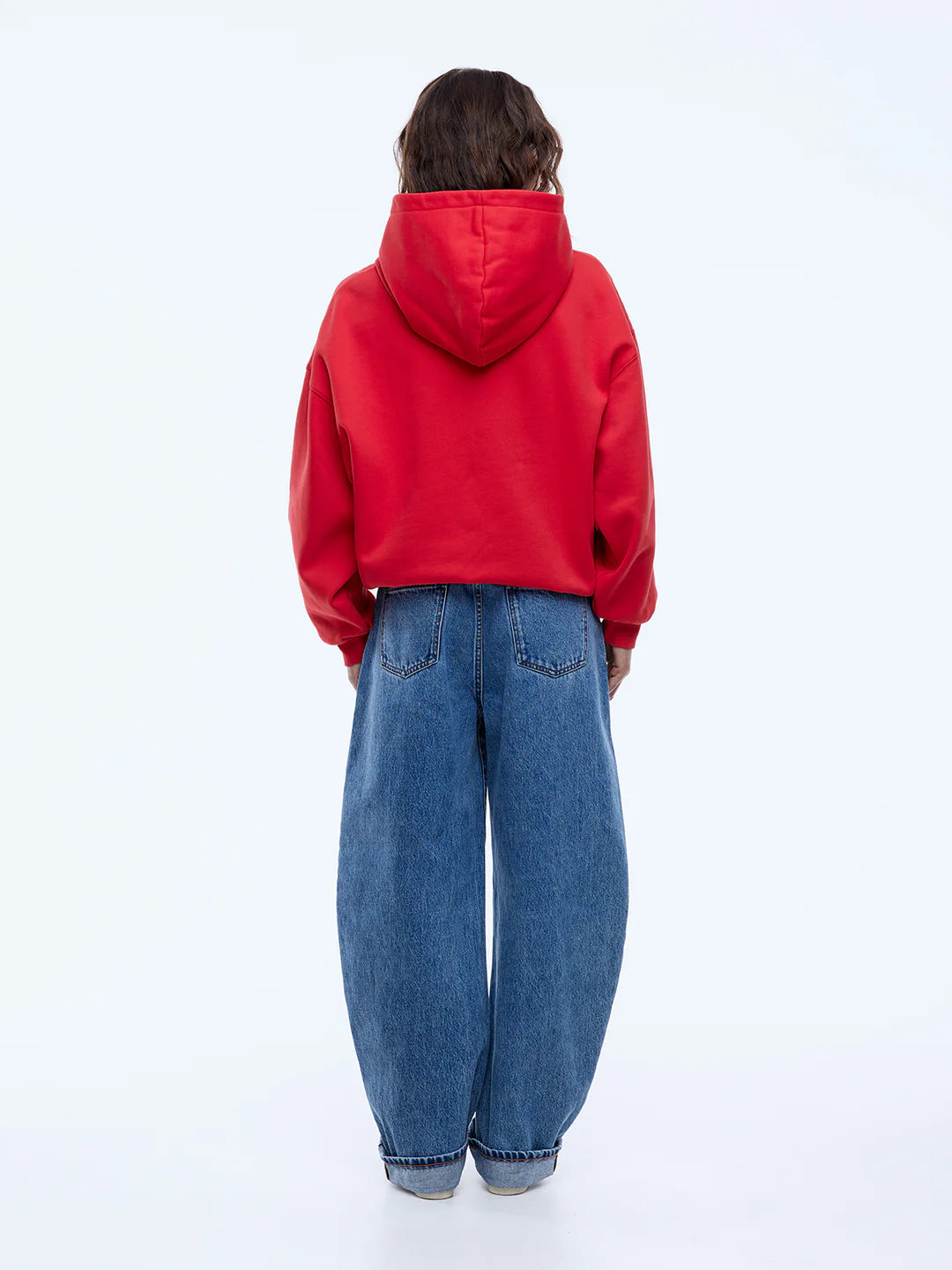 Washed Debossed Hoodie | Washed Red