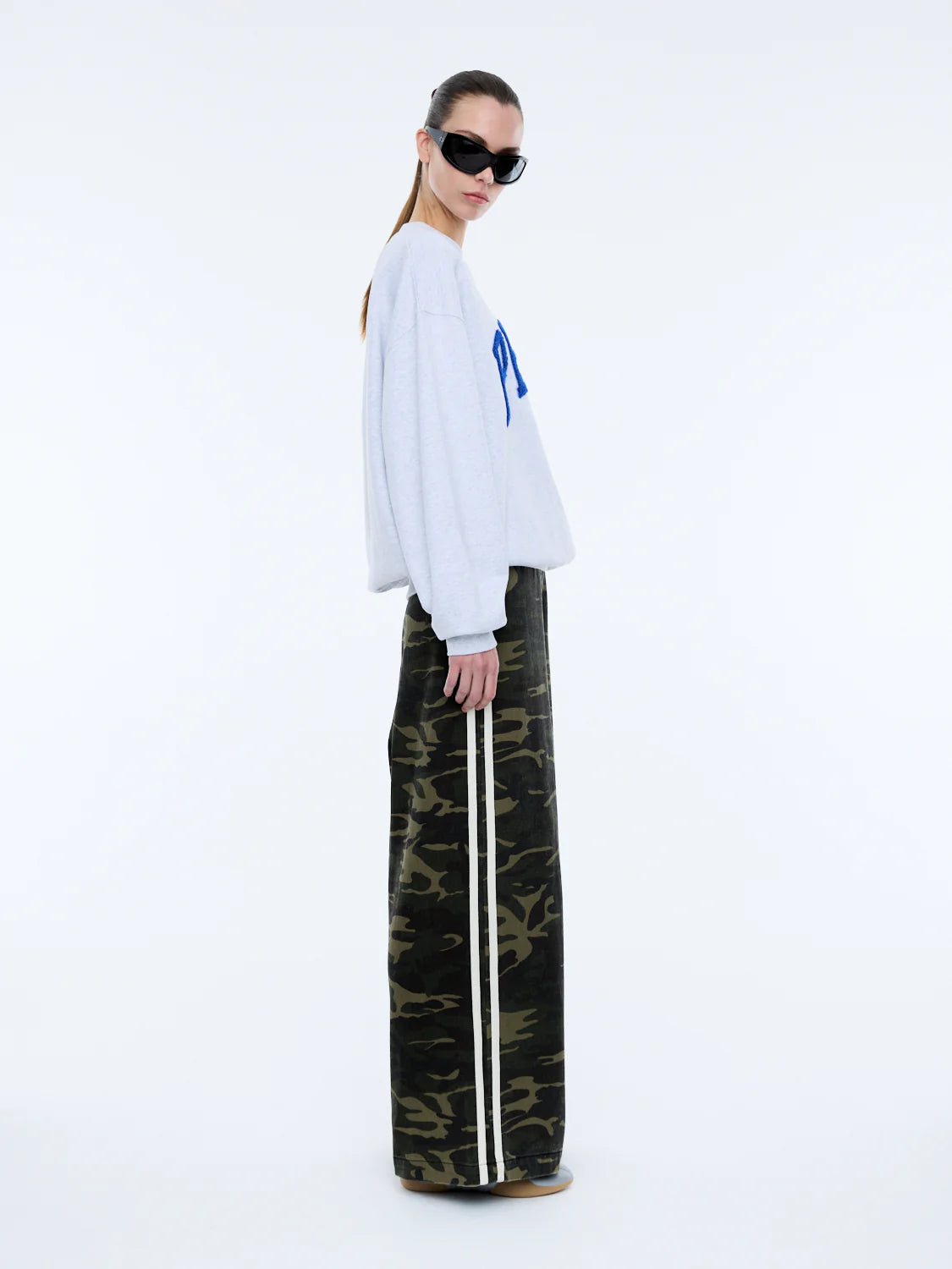 Anniversary Sweatshirt | White Marle/ Blue