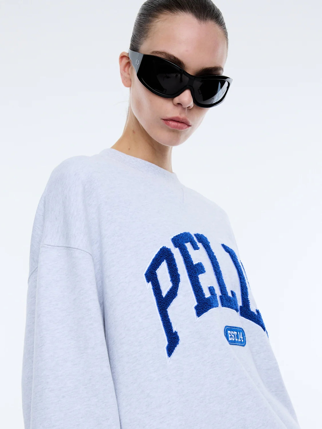 Anniversary Sweatshirt | White Marle/ Blue