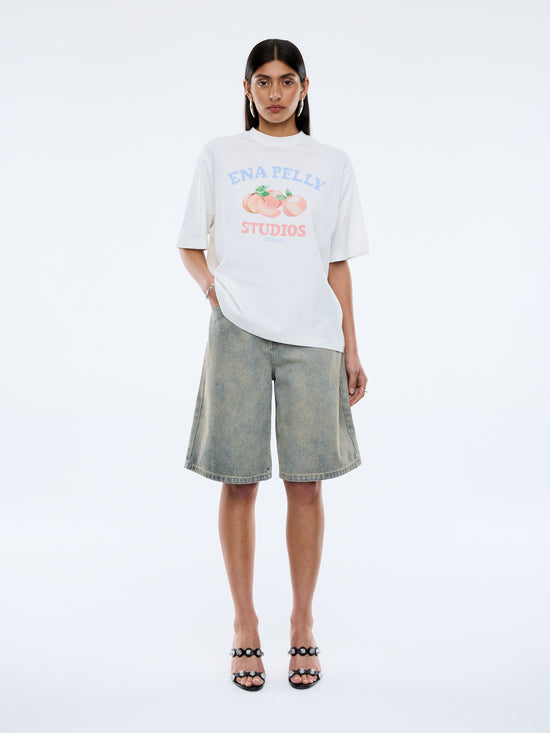 Peaches Tee | Vintage White