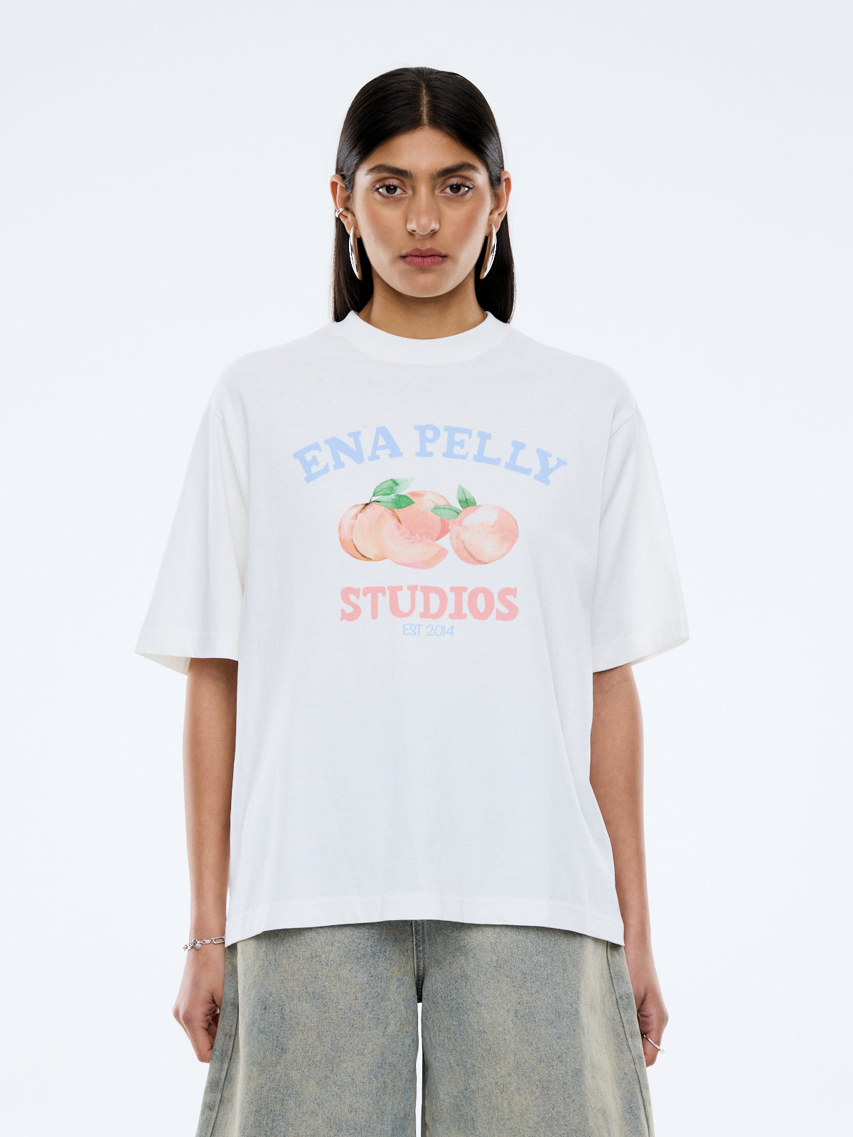 Peaches Tee | Vintage White