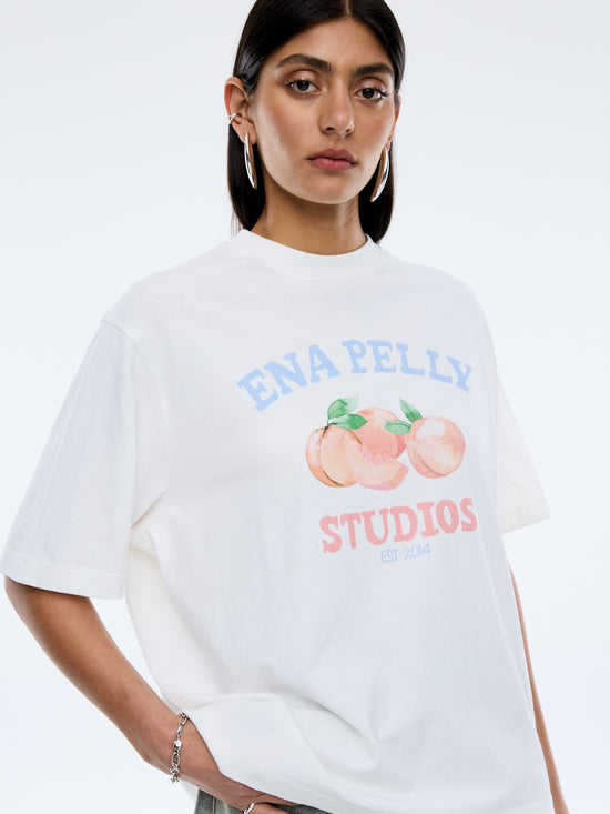 Peaches Tee | Vintage White