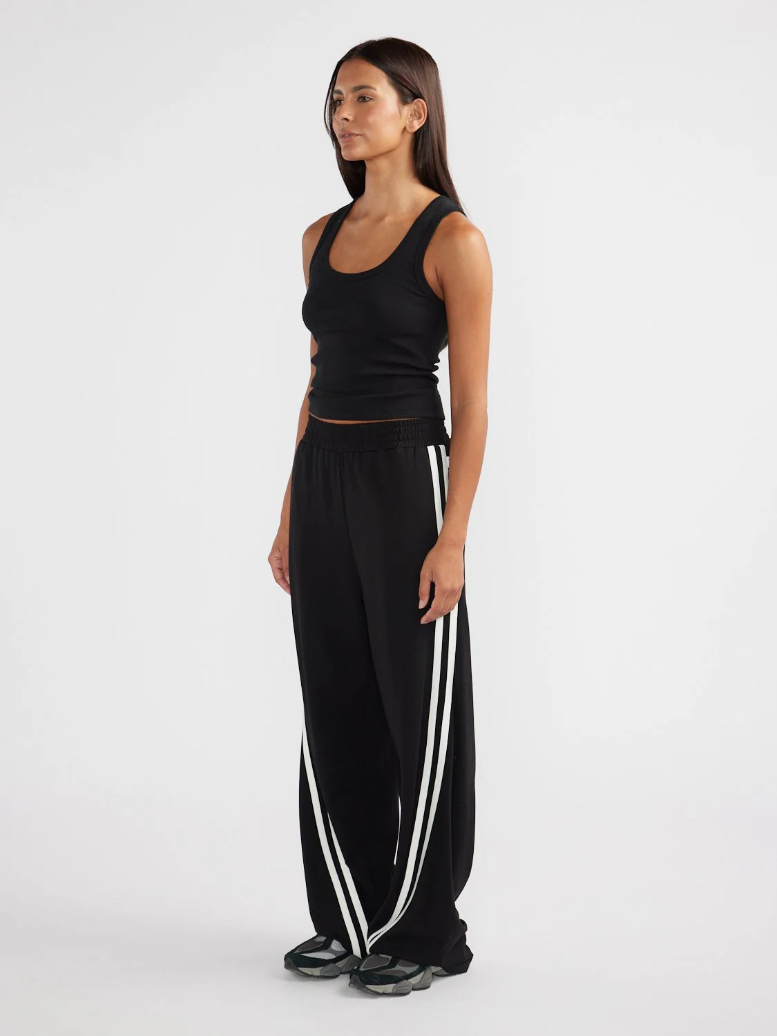 Valentina Stripe Pant | Black/ Off White