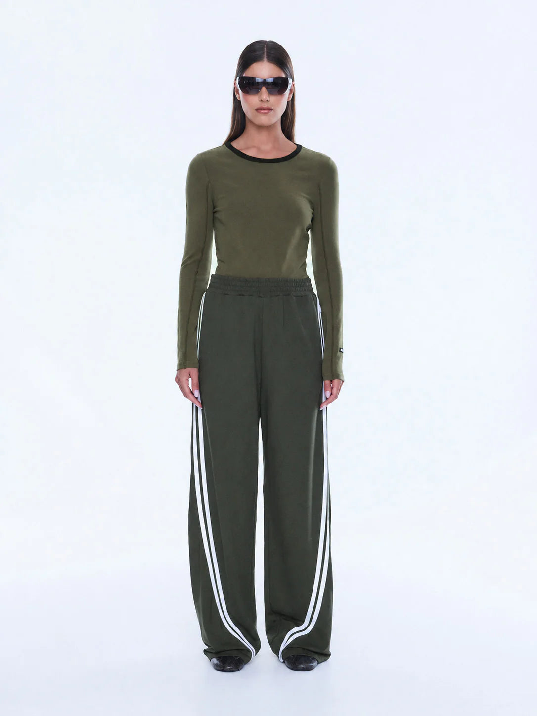 Valentina Stripe Pant | Olive