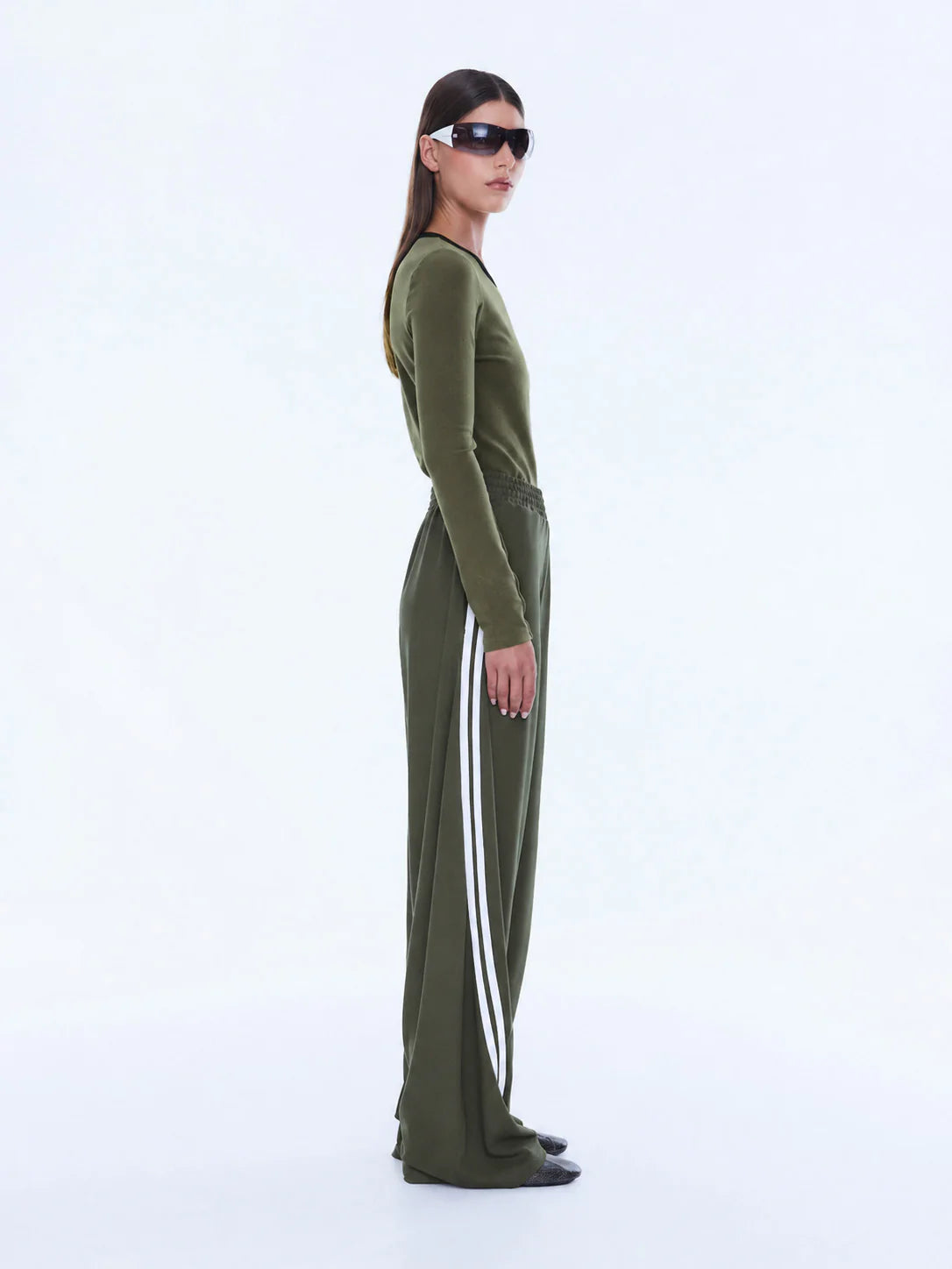 Valentina Stripe Pant | Olive