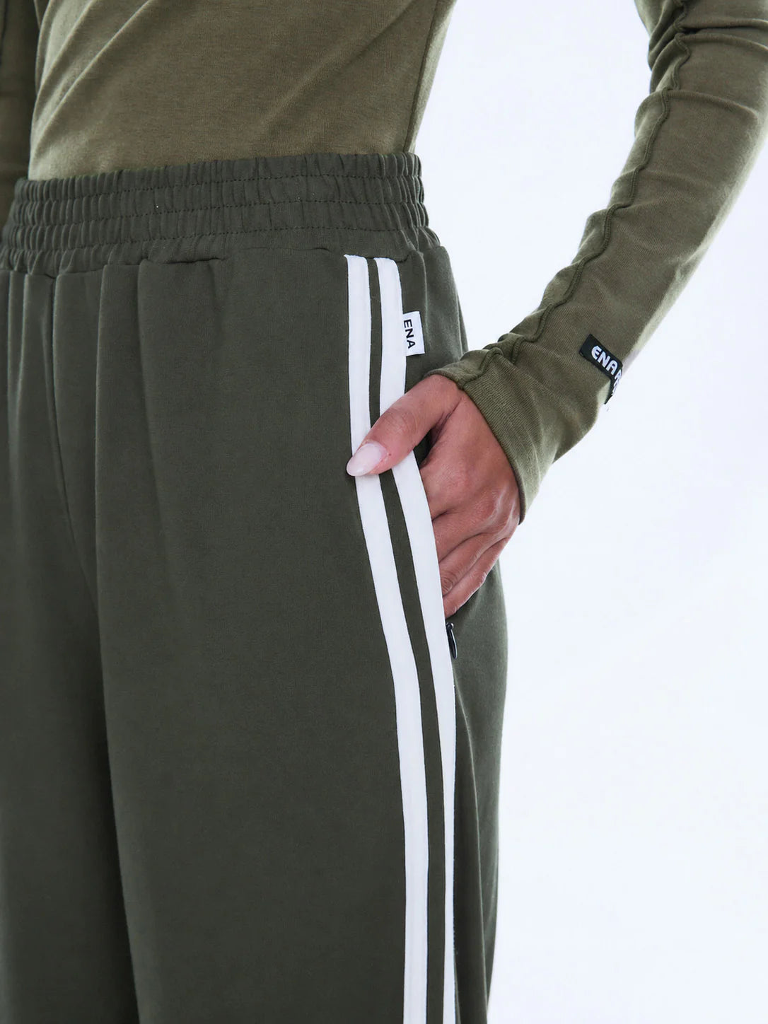 Valentina Stripe Pant | Olive