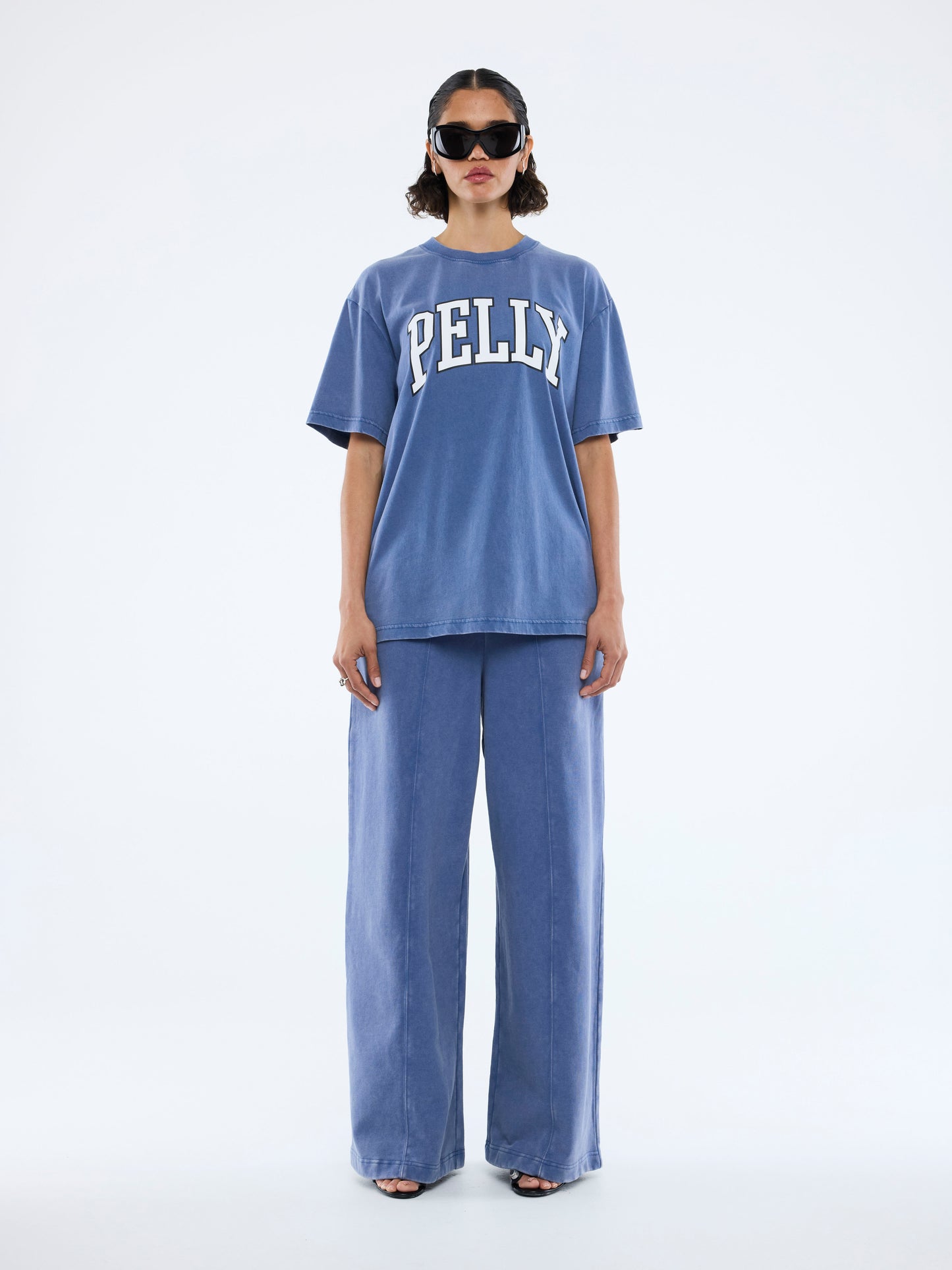 Jessie Oversized Tee Varsity | Washed Indigo