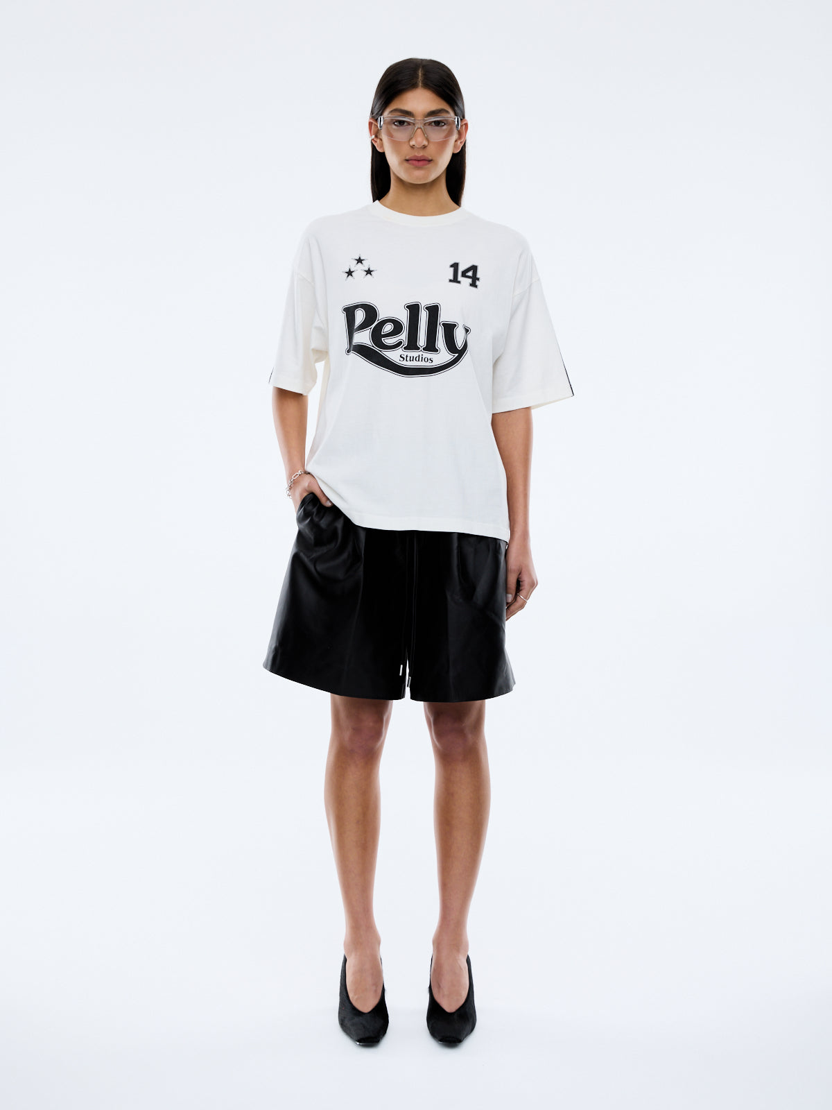 Racing Pelly Swoop Tee | Vintage White