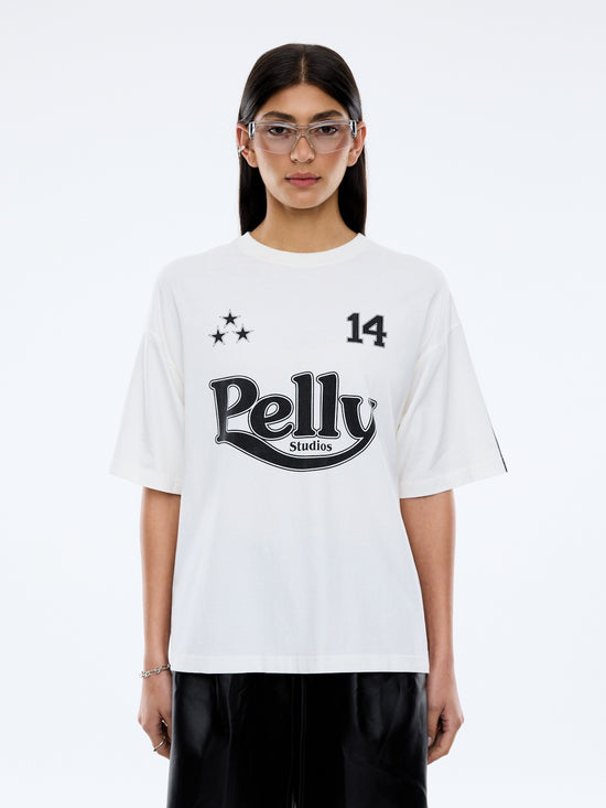 Racing Pelly Swoop Tee | Vintage White