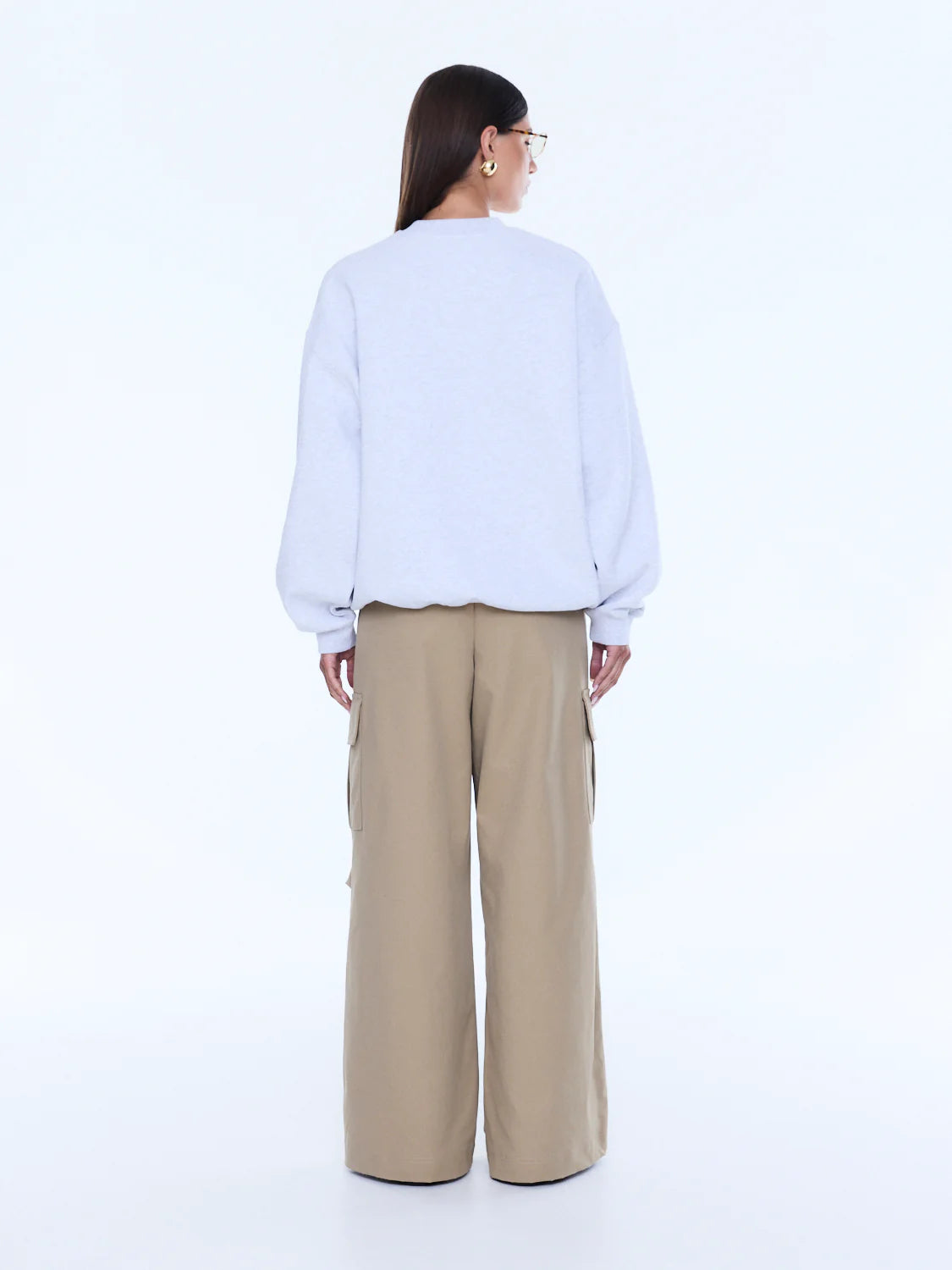 Mila Oversized Sweater | White Marle/ ENA Pelly Studios