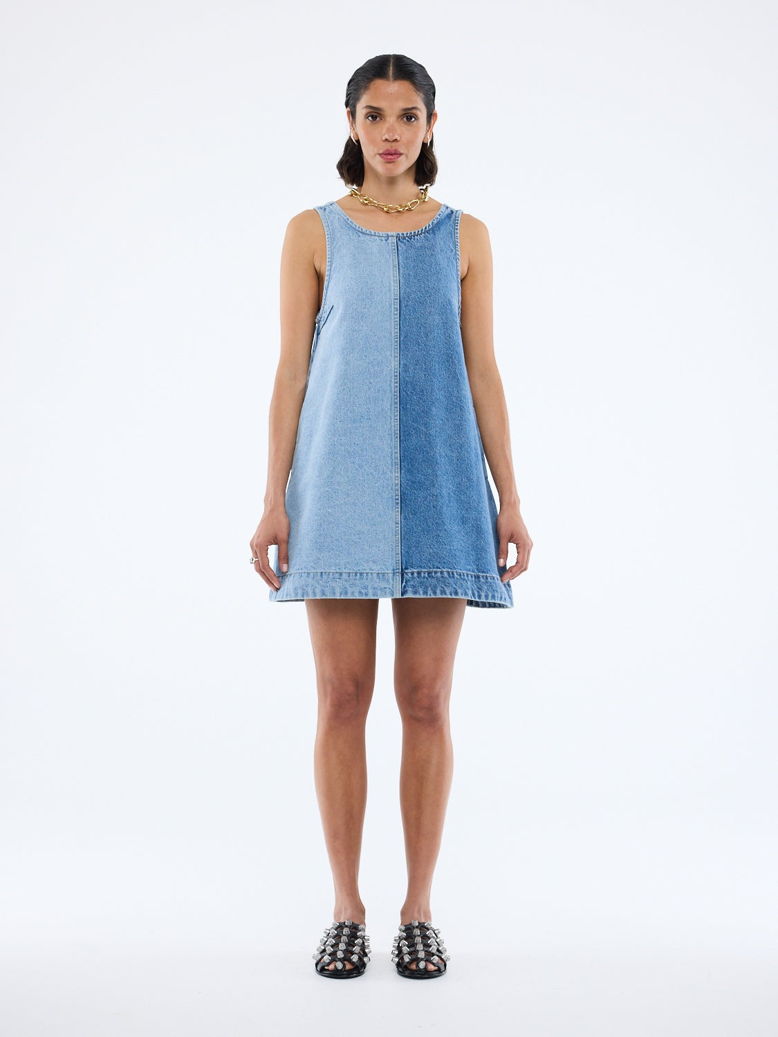 Lia Spliced Denim Dress | Indigo Splice