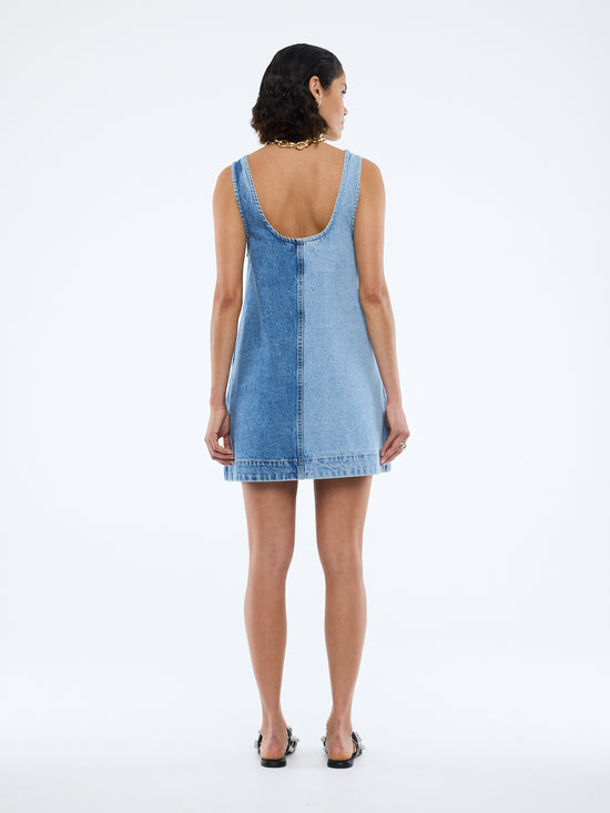 Lia Spliced Denim Dress | Indigo Splice