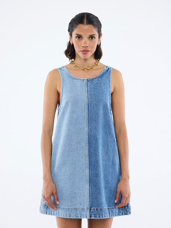 Lia Spliced Denim Dress | Indigo Splice