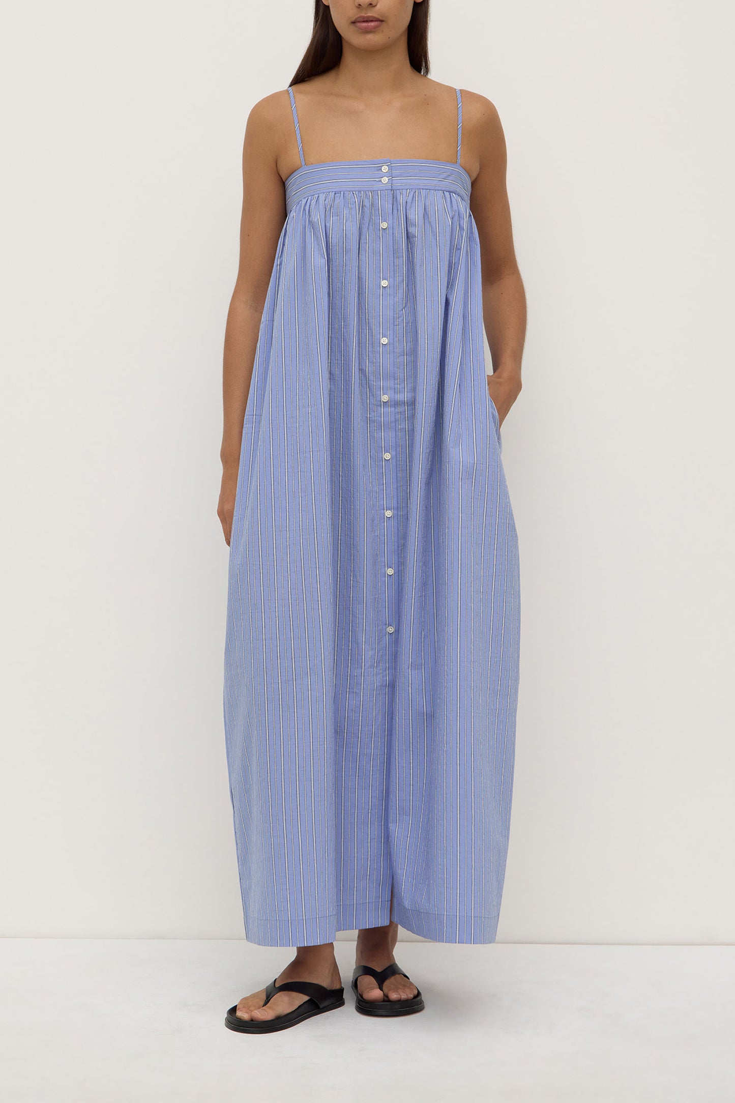 Erina Stripe Maxi Dress | Blue/ White Stripe