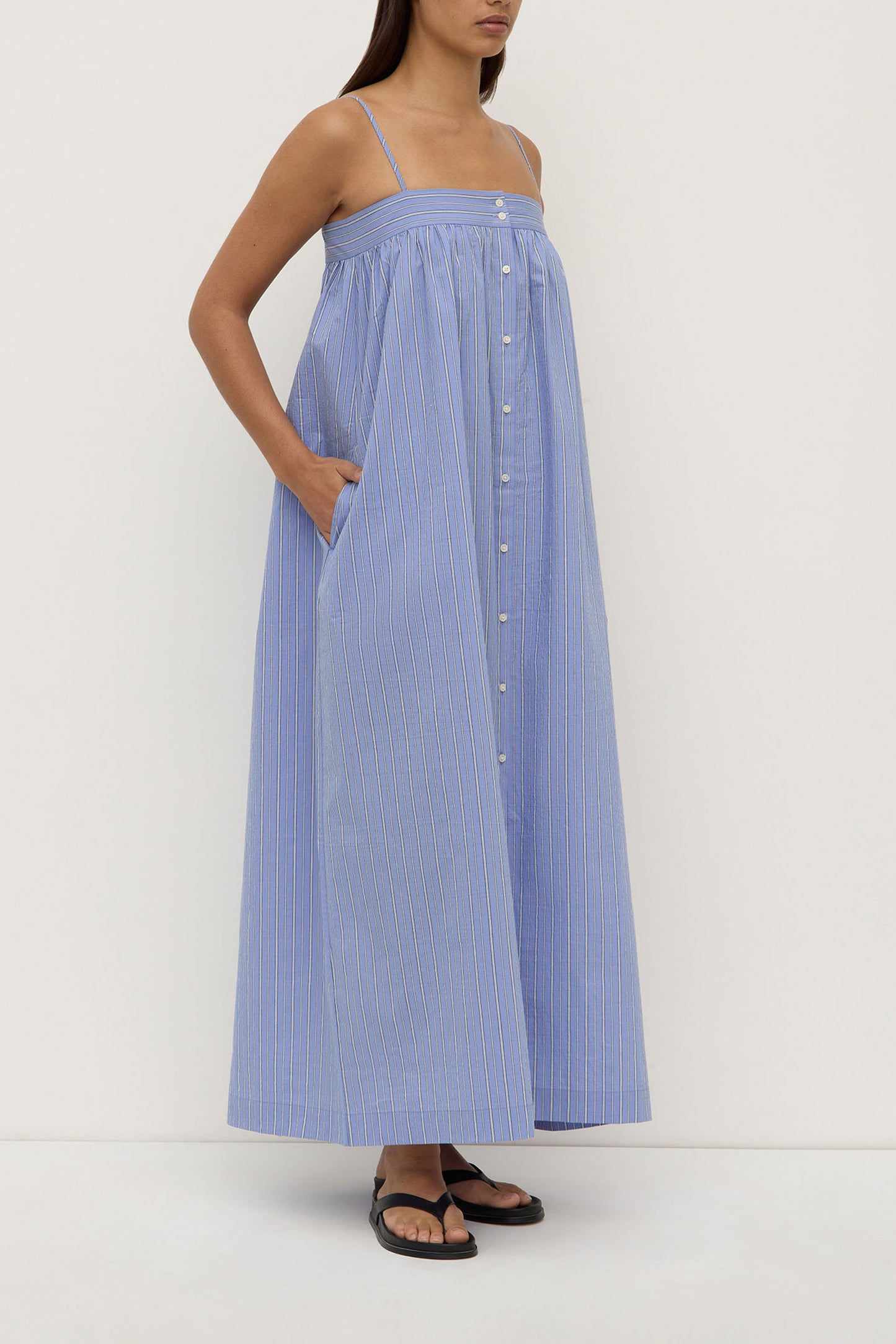 Erina Stripe Maxi Dress | Blue/ White Stripe