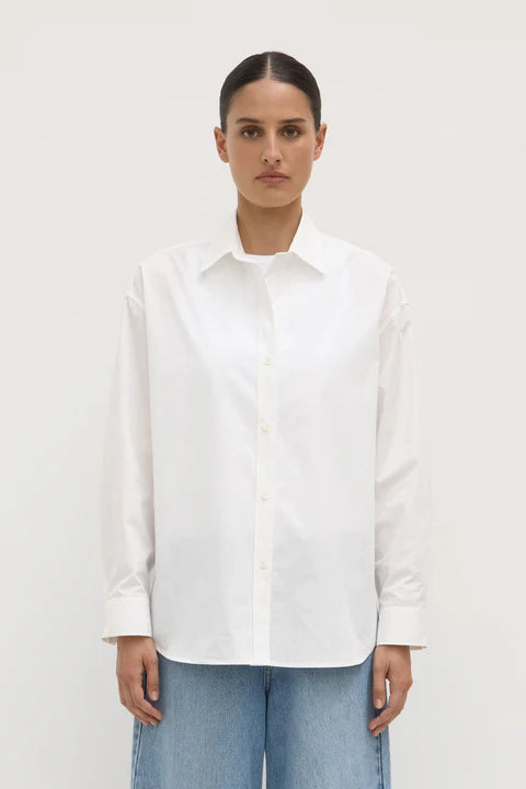 Marigold Poplin Long Sleeve Shirt | White