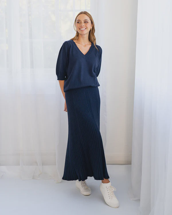 Rebecca Knit Skirt | Navy
