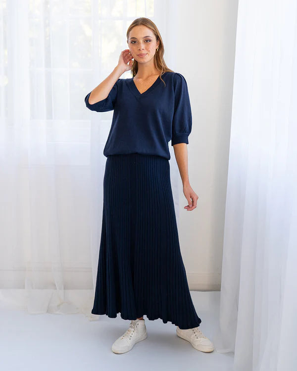 Rebecca Knit Skirt | Navy