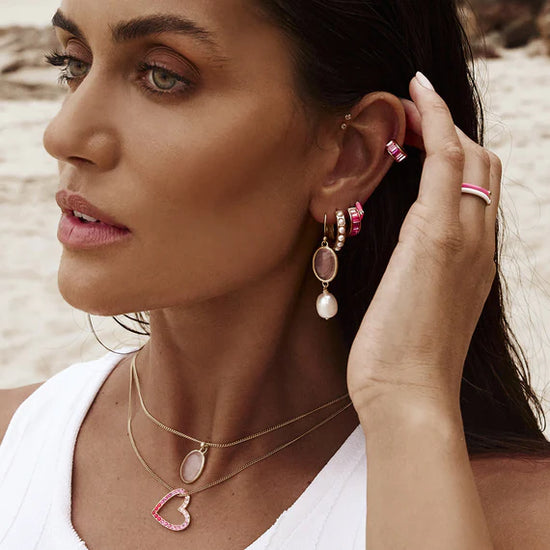 Pink Ombre Midi Hoops